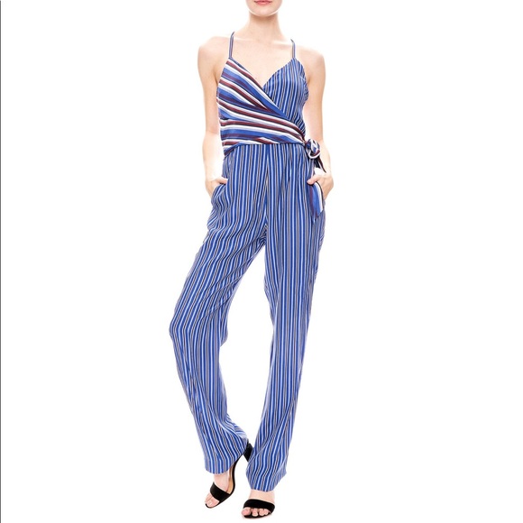 Rag & Bone Felix Striped Silk Jumpsuit Size 6 - Picture 5 of 6